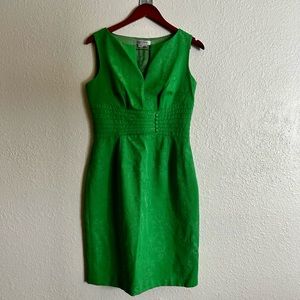 Kay Unger Knee Length Dress in Bright Green Floral